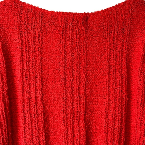 Vintage Organically Grown Sweaters Knit Sweater Cropped Red Soft Acrylic Holiday - Picture 8 of 12